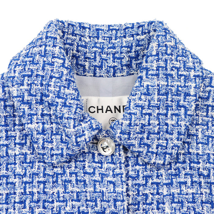 CHANEL Other outerwear [Outer material] 55% cotton, 33% polyester [Lining] 100% silk Blue, White P74428 Women 38 Used Authentic