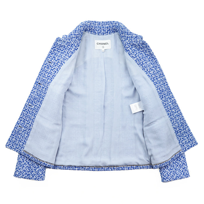 CHANEL Other outerwear [Outer material] 55% cotton, 33% polyester [Lining] 100% silk Blue, White P74428 Women 38 Used Authentic