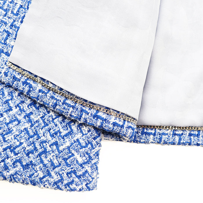 CHANEL Other outerwear [Outer material] 55% cotton, 33% polyester [Lining] 100% silk Blue, White P74428 Women 38 Used Authentic