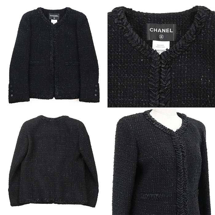 CHANEL setup [Outer material] 86% wool, 10% nylon [Lining] 100% silk black P39053/P39069 Women 38|36 Used Authentic
