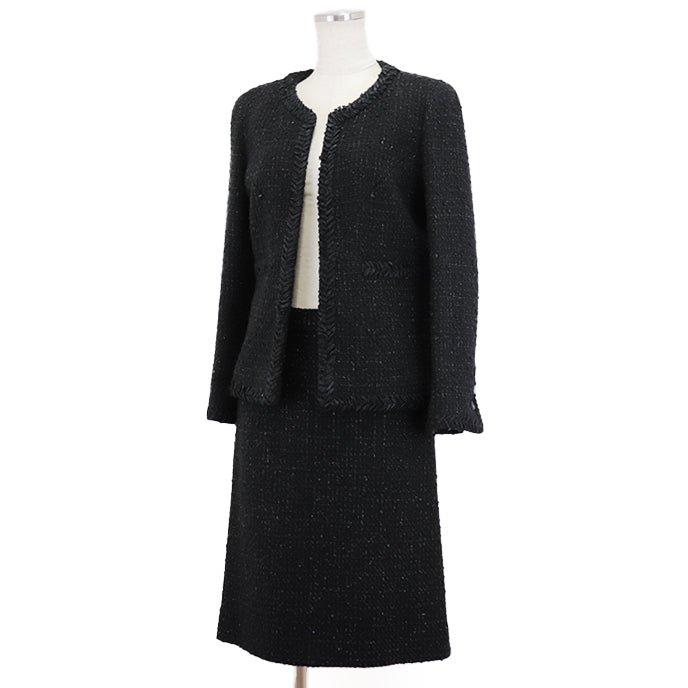 CHANEL setup [Outer material] 86% wool, 10% nylon [Lining] 100% silk black P39053/P39069 Women 38|36 Used Authentic