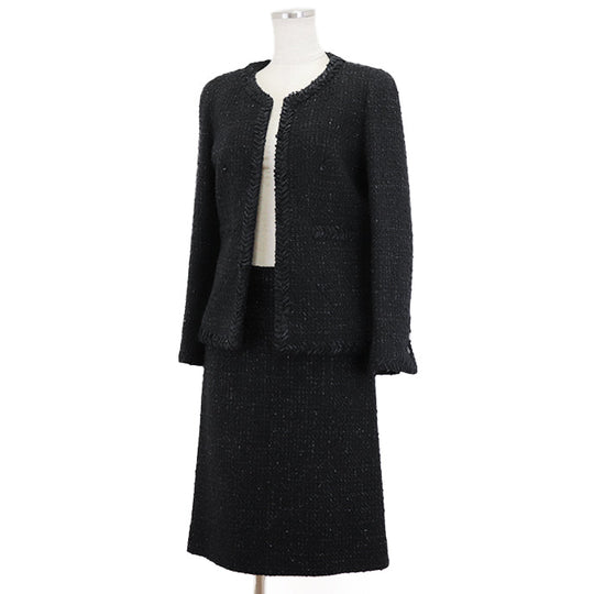CHANEL setup [Outer material] 86% wool, 10% nylon [Lining] 100% silk black P39053/P39069 Women 38|36 Used Authentic