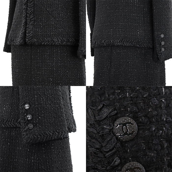 CHANEL setup [Outer material] 86% wool, 10% nylon [Lining] 100% silk black P39053/P39069 Women 38|36 Used Authentic