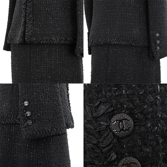 CHANEL setup [Outer material] 86% wool, 10% nylon [Lining] 100% silk black P39053/P39069 Women 38|36 Used Authentic