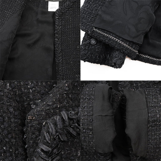 CHANEL setup [Outer material] 86% wool, 10% nylon [Lining] 100% silk black P39053/P39069 Women 38|36 Used Authentic