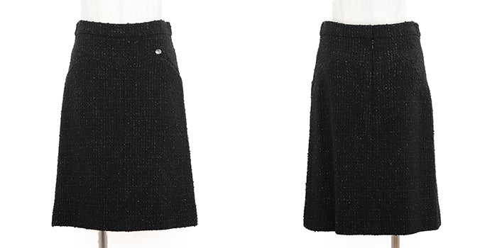 CHANEL setup [Outer material] 86% wool, 10% nylon [Lining] 100% silk black P39053/P39069 Women 38|36 Used Authentic