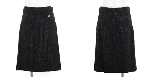 CHANEL setup [Outer material] 86% wool, 10% nylon [Lining] 100% silk black P39053/P39069 Women 38|36 Used Authentic