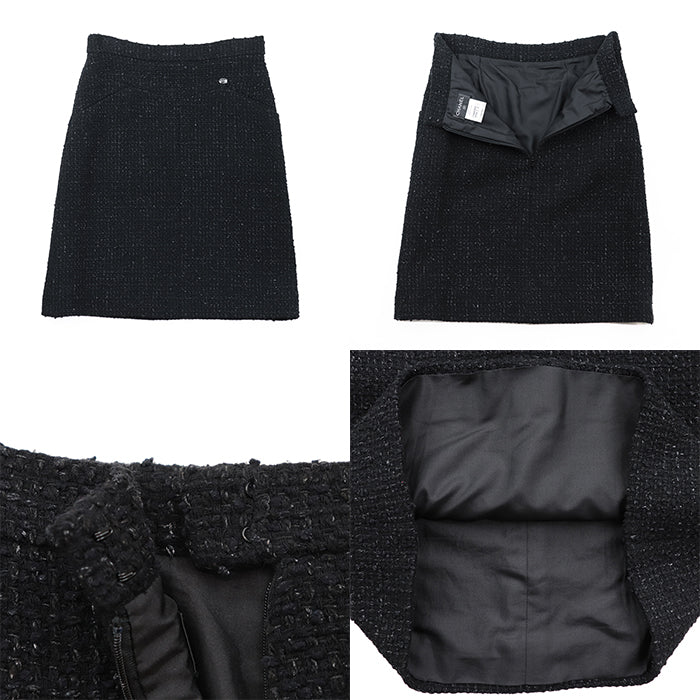 CHANEL setup [Outer material] 86% wool, 10% nylon [Lining] 100% silk black P39053/P39069 Women 38|36 Used Authentic
