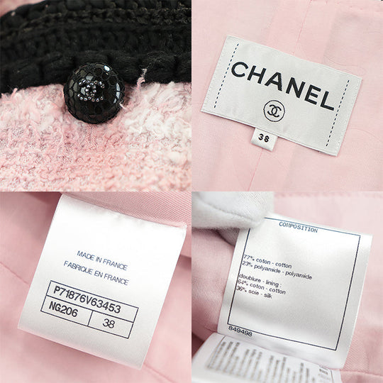 CHANEL Other outerwear [Outer material] 77% cotton, 23% polyamide [Lining] 64% cotton, 36% silk Pink black P71876 Virginie Viard period Women 38 Used Authentic