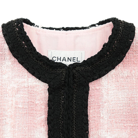 CHANEL Other outerwear [Outer material] 77% cotton, 23% polyamide [Lining] 64% cotton, 36% silk Pink black P71876 Virginie Viard period Women 38 Used Authentic