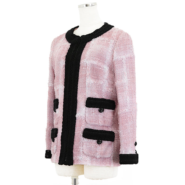 CHANEL Other outerwear [Outer material] 77% cotton, 23% polyamide [Lining] 64% cotton, 36% silk Pink black P71876 Virginie Viard period Women 38 Used Authentic