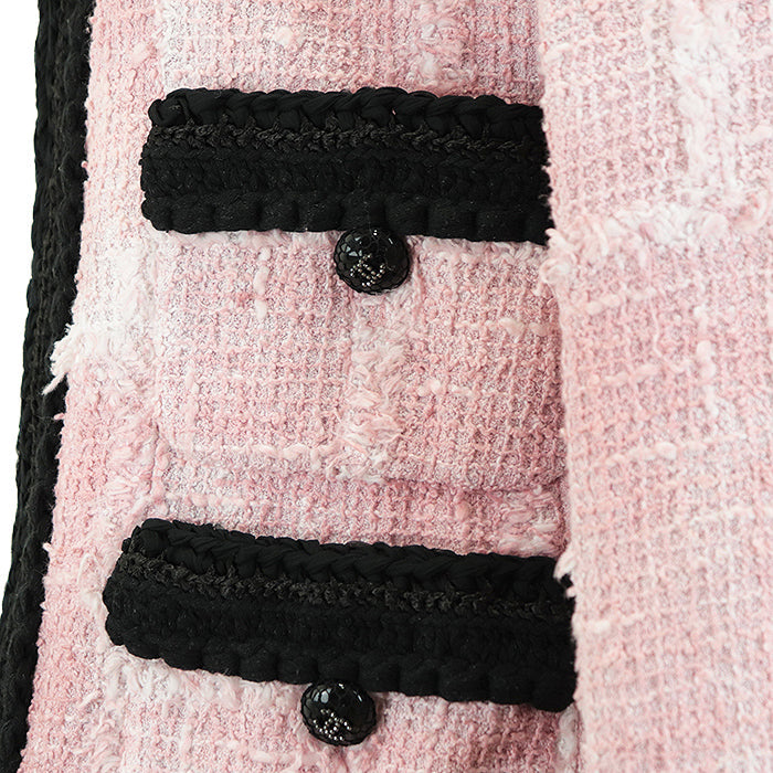 CHANEL Other outerwear [Outer material] 77% cotton, 23% polyamide [Lining] 64% cotton, 36% silk Pink black P71876 Virginie Viard period Women 38 Used Authentic