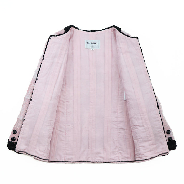 CHANEL Other outerwear [Outer material] 77% cotton, 23% polyamide [Lining] 64% cotton, 36% silk Pink black P71876 Virginie Viard period Women 38 Used Authentic