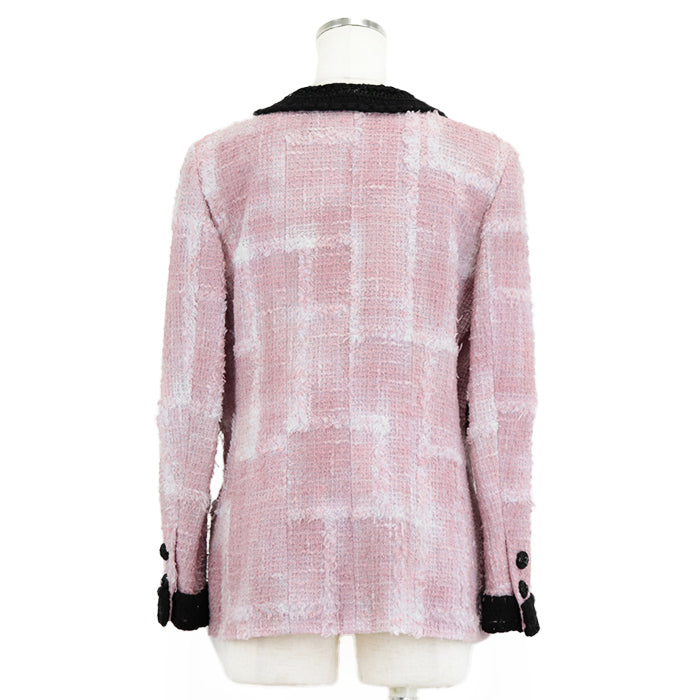 CHANEL Other outerwear [Outer material] 77% cotton, 23% polyamide [Lining] 64% cotton, 36% silk Pink black P71876 Virginie Viard period Women 38 Used Authentic