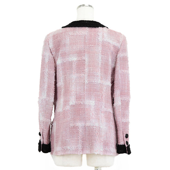 CHANEL Other outerwear [Outer material] 77% cotton, 23% polyamide [Lining] 64% cotton, 36% silk Pink black P71876 Virginie Viard period Women 38 Used Authentic