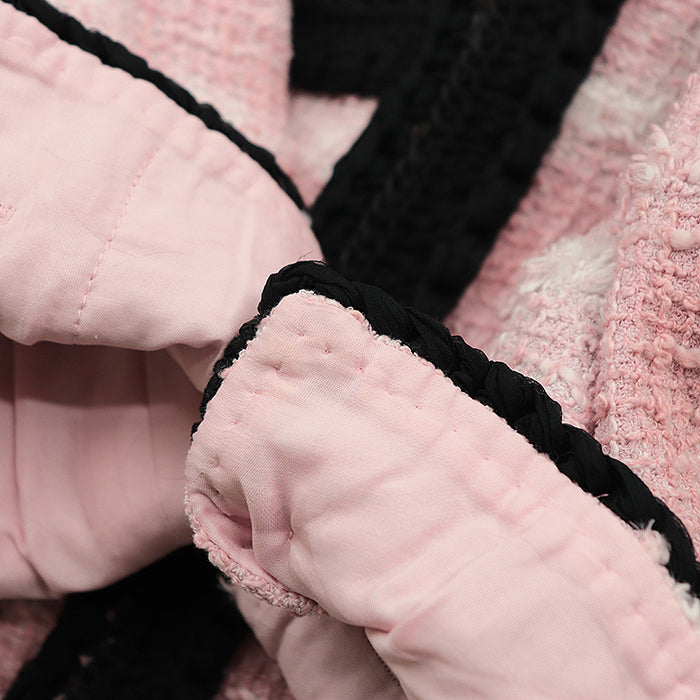 CHANEL Other outerwear [Outer material] 77% cotton, 23% polyamide [Lining] 64% cotton, 36% silk Pink black P71876 Virginie Viard period Women 38 Used Authentic