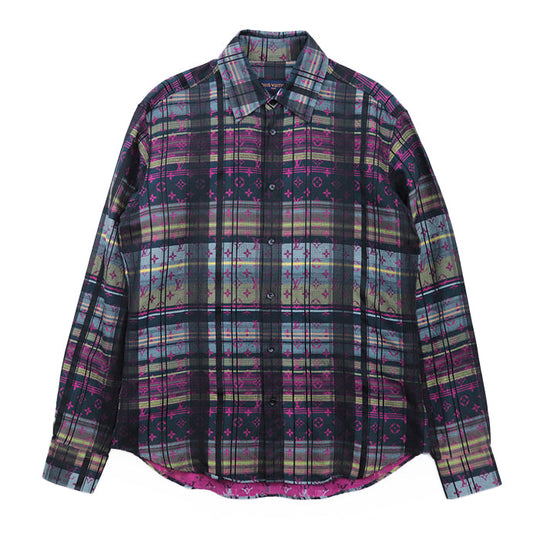 LOUIS VUITTON Long sleeve shirt [Outer material] 72% cotton, 28% silk multicolor RM211 ZVP HKS71W mens XXL Used Authentic