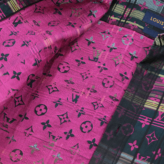 LOUIS VUITTON Long sleeve shirt [Outer material] 72% cotton, 28% silk multicolor RM211 ZVP HKS71W mens XXL Used Authentic