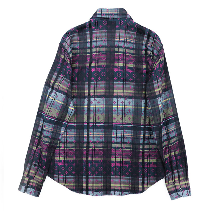 LOUIS VUITTON Long sleeve shirt [Outer material] 72% cotton, 28% silk multicolor RM211 ZVP HKS71W mens XXL Used Authentic