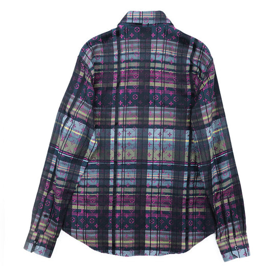 LOUIS VUITTON Long sleeve shirt [Outer material] 72% cotton, 28% silk multicolor RM211 ZVP HKS71W mens XXL Used Authentic