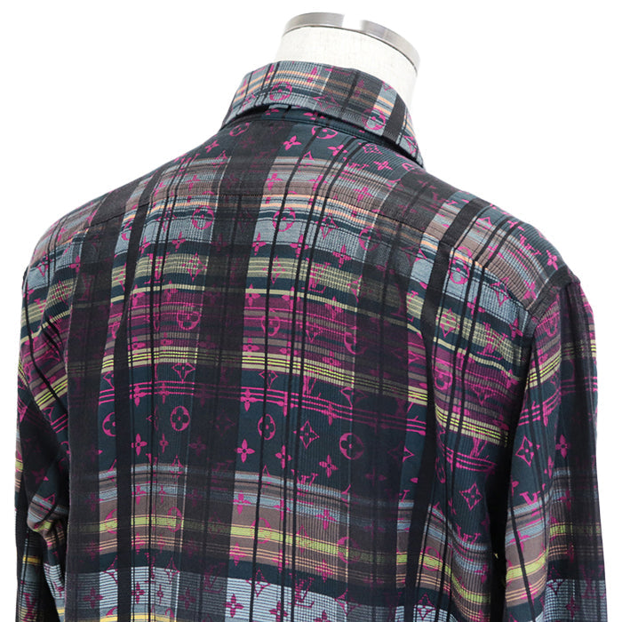 LOUIS VUITTON Long sleeve shirt [Outer material] 72% cotton, 28% silk multicolor RM211 ZVP HKS71W mens XXL Used Authentic