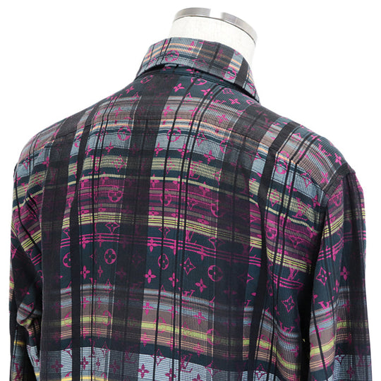 LOUIS VUITTON Long sleeve shirt [Outer material] 72% cotton, 28% silk multicolor RM211 ZVP HKS71W mens XXL Used Authentic