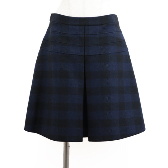 Christian Dior skirt [Outer material] 90% wool, 10% nylon [Lining] 100% silk blue-black 7H21304A1152 Women 42 Used Authentic