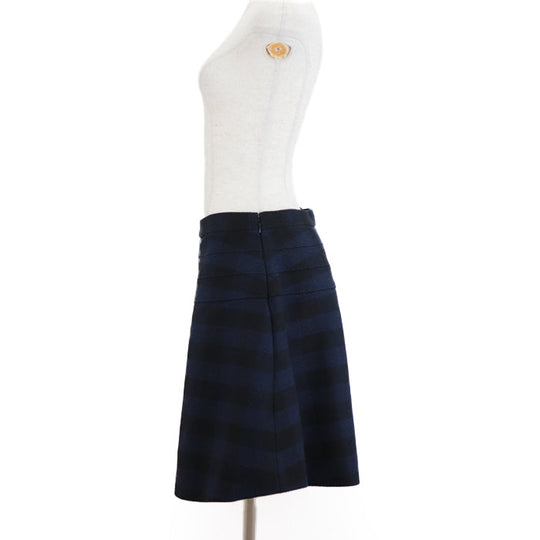 Christian Dior skirt [Outer material] 90% wool, 10% nylon [Lining] 100% silk blue-black 7H21304A1152 Women 42 Used Authentic