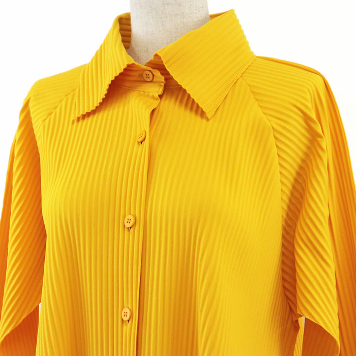 me ISSEY MIYAKE Long sleeve shirt polyester mustard