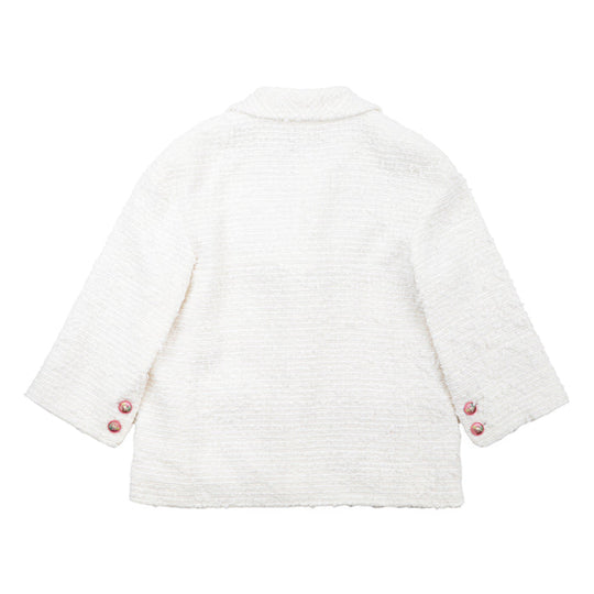 CHANEL Other outerwear [Outer material] 58% nylon, 31% cotton [Lining] 100% silk Ivory Jacket P56048 Women 40 Used Authentic