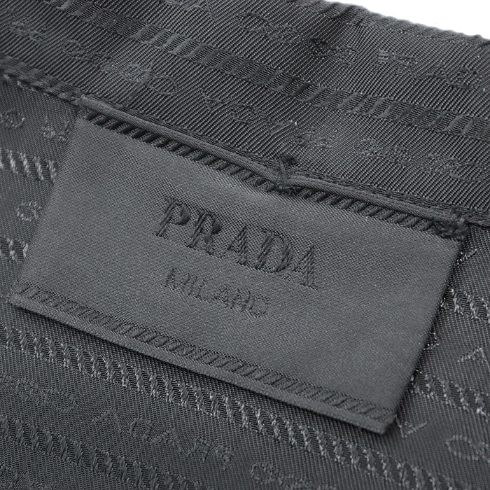 PRADA Short sleeve shirt SC620 S222 11FC 100% recycled polyamide [Leather part] 100% calf leather black mens M Used Authentic