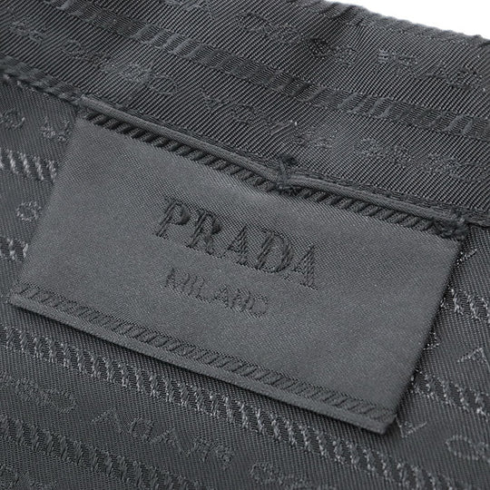 PRADA Short sleeve shirt SC620 S222 11FC 100% recycled polyamide [Leather part] 100% calf leather black mens M Used Authentic
