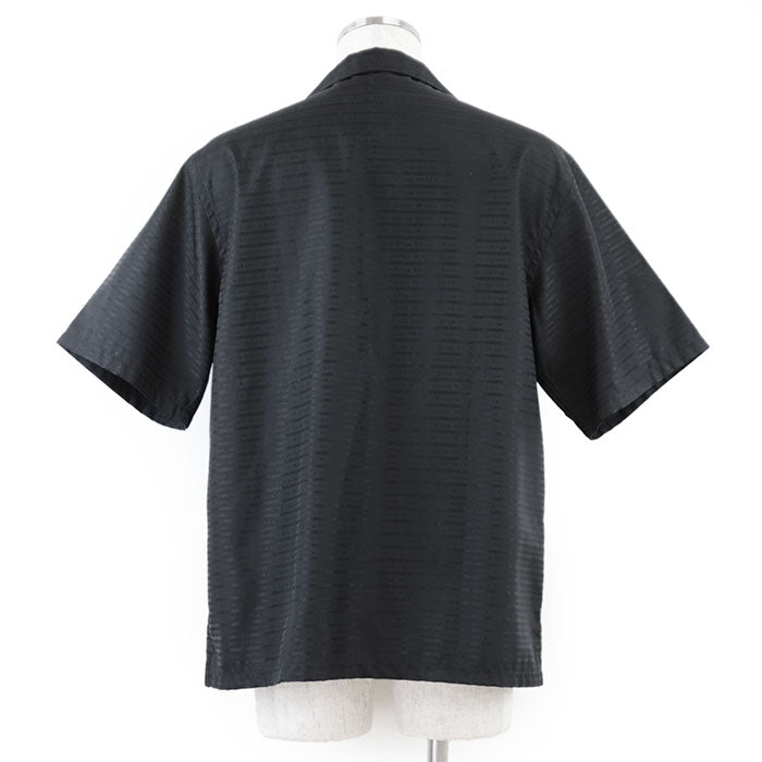 PRADA Short sleeve shirt SC620 S222 11FC 100% recycled polyamide [Leather part] 100% calf leather black mens M Used Authentic