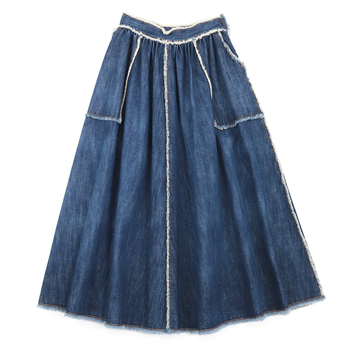 Christian Dior skirt cotton 100% Indigo Women 36 Used Authentic