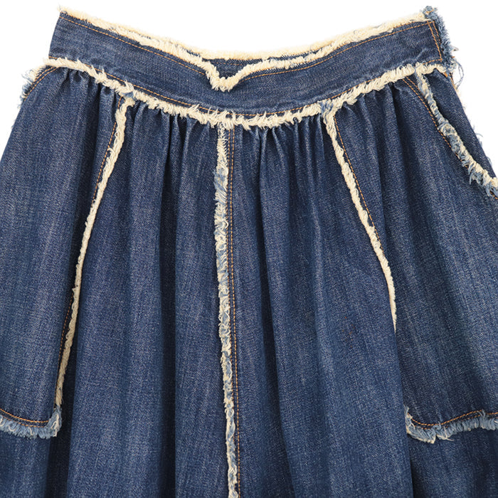 Christian Dior skirt cotton 100% Indigo Women 36 Used Authentic