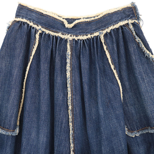 Christian Dior skirt cotton 100% Indigo Women 36 Used Authentic