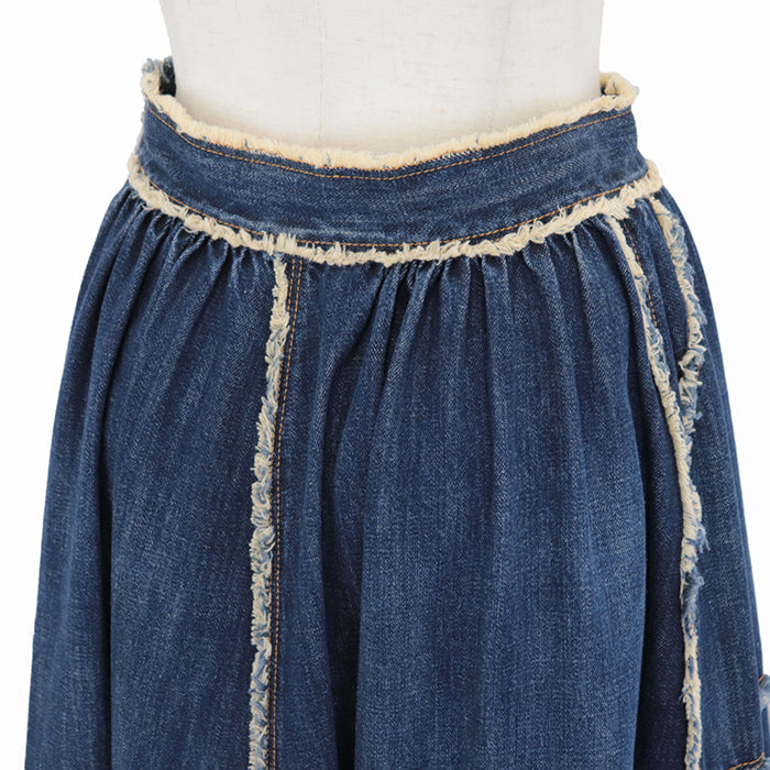 Christian Dior skirt cotton 100% Indigo Women 36 Used Authentic