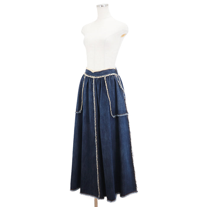 Christian Dior skirt cotton 100% Indigo Women 36 Used Authentic