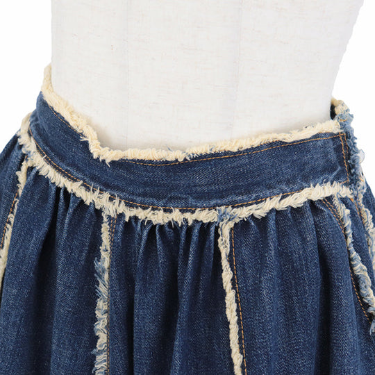 Christian Dior skirt cotton 100% Indigo Women 36 Used Authentic