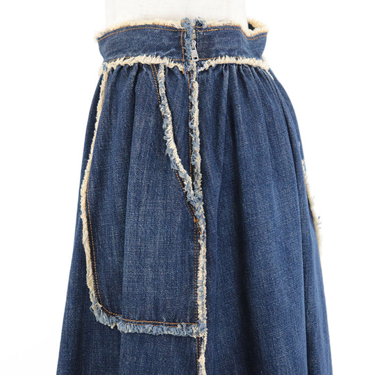 Christian Dior skirt cotton 100% Indigo Women 36 Used Authentic