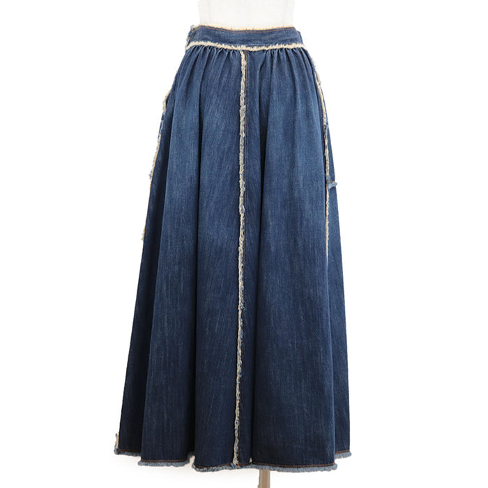 Christian Dior skirt cotton 100% Indigo Women 36 Used Authentic
