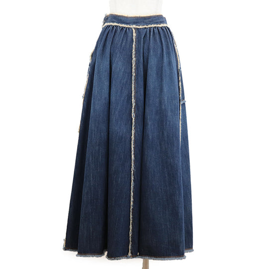 Christian Dior skirt cotton 100% Indigo Women 36 Used Authentic