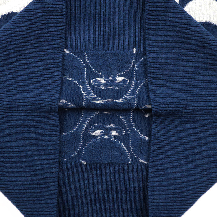 CHANEL sweater Cashmere 100% Blue white P70436 Virginie Viard period Women 40 Used Authentic
