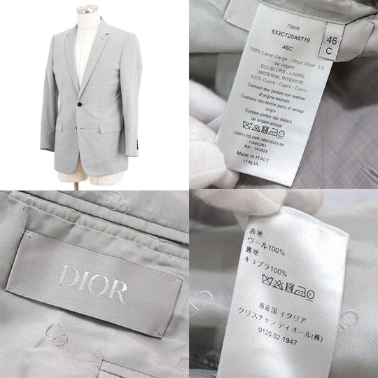 Dior suit [Outer material] 100% wool [Lining] 100% cupra Light gray 633C720A5719 mens 46 C Used Authentic