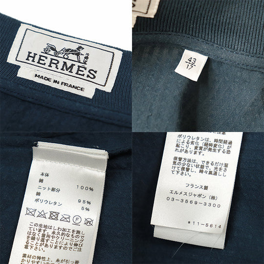 HERMES Blouson [Outer fabric] 100% cotton [Other fabric] 95% cotton, 5% polyurethane Blue type mens Used Authentic