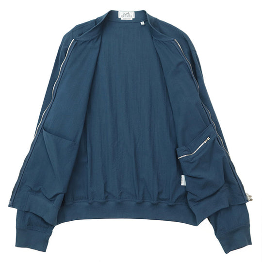 HERMES Blouson [Outer fabric] 100% cotton [Other fabric] 95% cotton, 5% polyurethane Blue type mens Used Authentic