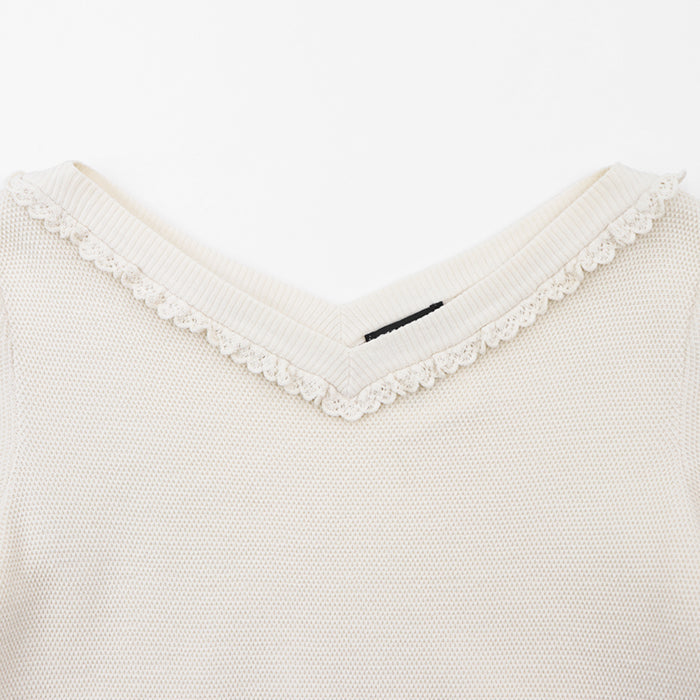 CHANEL Cut cotton 100% Ivory P53691 Women 36 Used Authentic