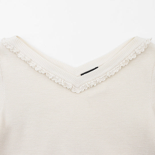 CHANEL Cut cotton 100% Ivory P53691 Women 36 Used Authentic