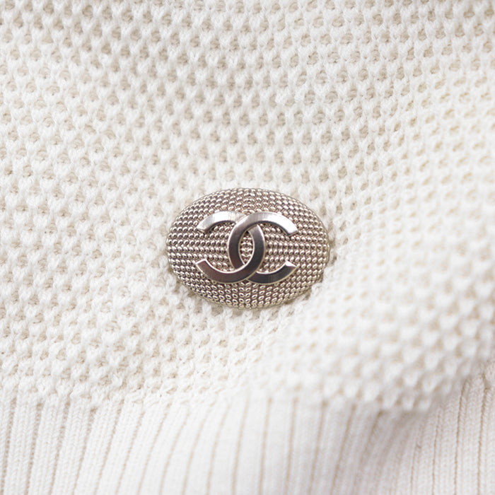 CHANEL Cut cotton 100% Ivory P53691 Women 36 Used Authentic