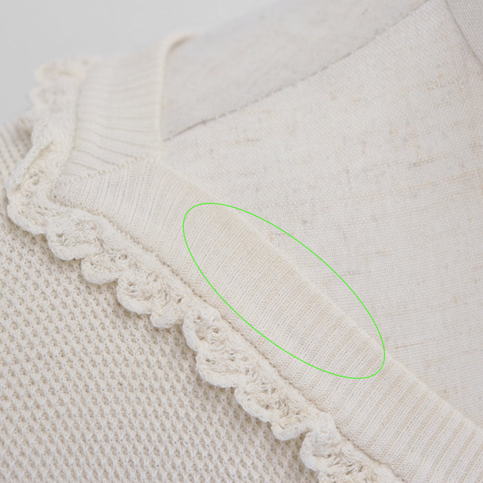 CHANEL Cut cotton 100% Ivory P53691 Women 36 Used Authentic